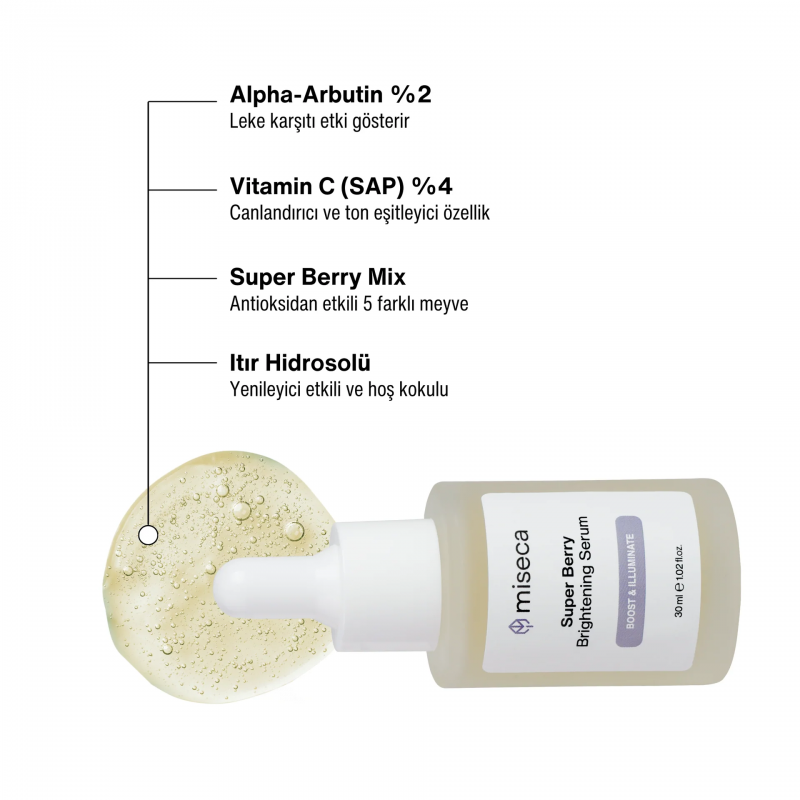 Super Berry Canlandırıcı ve Ton Eşitleyici Arbutin Serum 30 ml