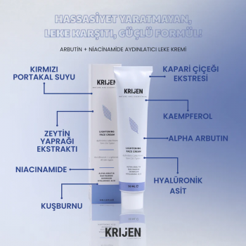 Arbutin + Niacinamide Aydınlatıcı Leke Kremi | Siyah Pirinç Özü + Kırmızı Portakal Suyu Özü + Doğal Yağlar