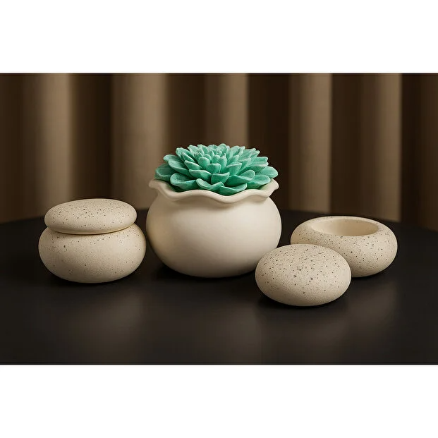 Maison Noe Maison Noé 3’lü Doğal Taş Dokulu Takı & Saklama Kutusu Seti