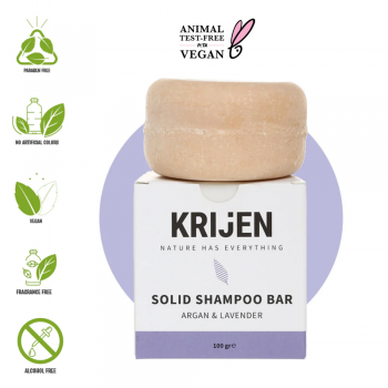 Argan & Lavanta Katı Şampuan | Bitkisel Keratin + E Vitamini + Panthenol + Doğal Yağlar