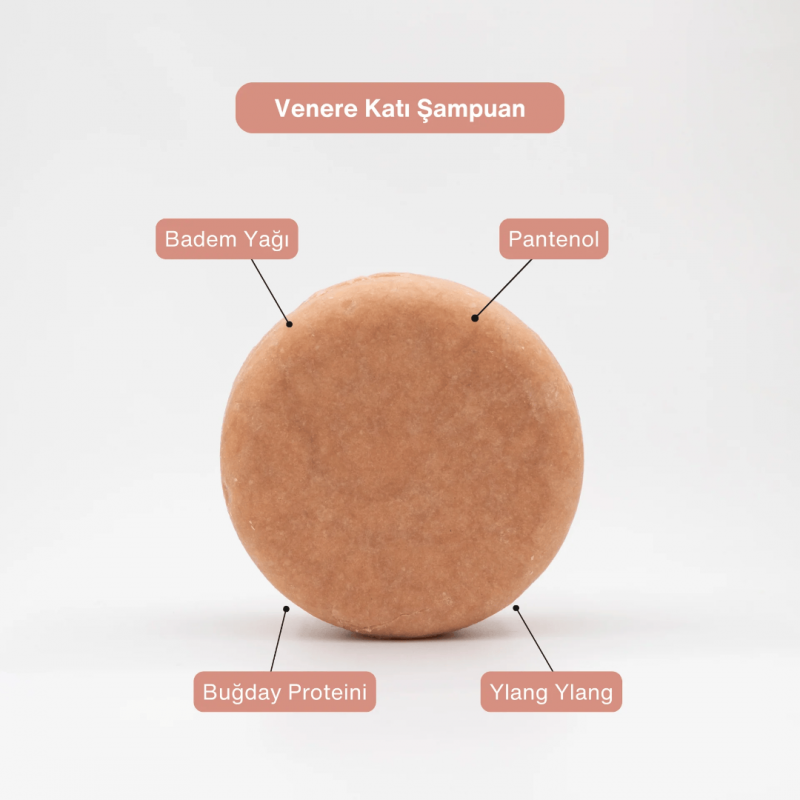 Venere Tüm Saç Tipleri Nemlendirici Katı Şampuan 105 g